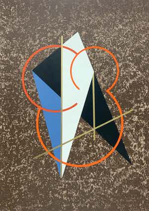 Cesar Domela - collage en zeefdruk - zonder titel - 1981 verkocht voor € 225!
