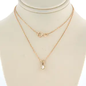 Acheter14k gouden collier met een solitair hanger met briljant geslepen diamant 0,12ct? Enchérissez de 180!