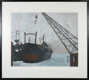 Anneke Dekkers - Zeefdruk, Dok (Ingelijst) kopen? Bied vanaf 35!