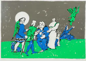 Lucebert - Litho, En hij opende hem de ogen - Ingelijst kopen? Bied vanaf 150!