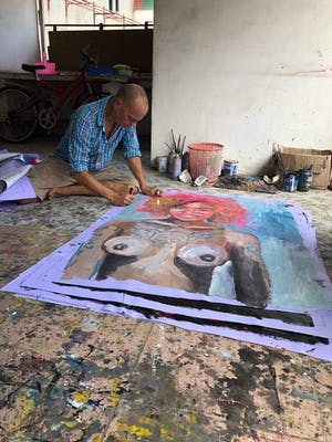 Peter Klashorst - Groot werk op doek - 2018 - Handgesigneerd !!! kopen? Bied vanaf 225!