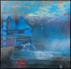 Theo Koster - Zeefdruk en collage op doek, Zonder titel (met ophangsysteem) kopen? Bied vanaf 35!