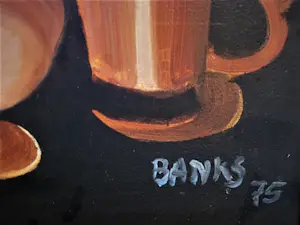 Niet of onleesbaar gesigneerd - Leuk 1975 olieverf op board "liggend vrouwelijk naakt" ges. Banks kopen? Bied vanaf 1!