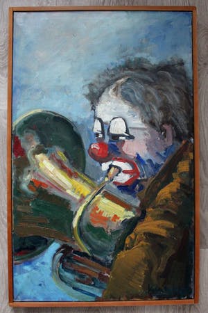 Juan Soler - Acryl op doek - Clown met eufonium "Payaso" - 1965 kopen? Bied vanaf 299!