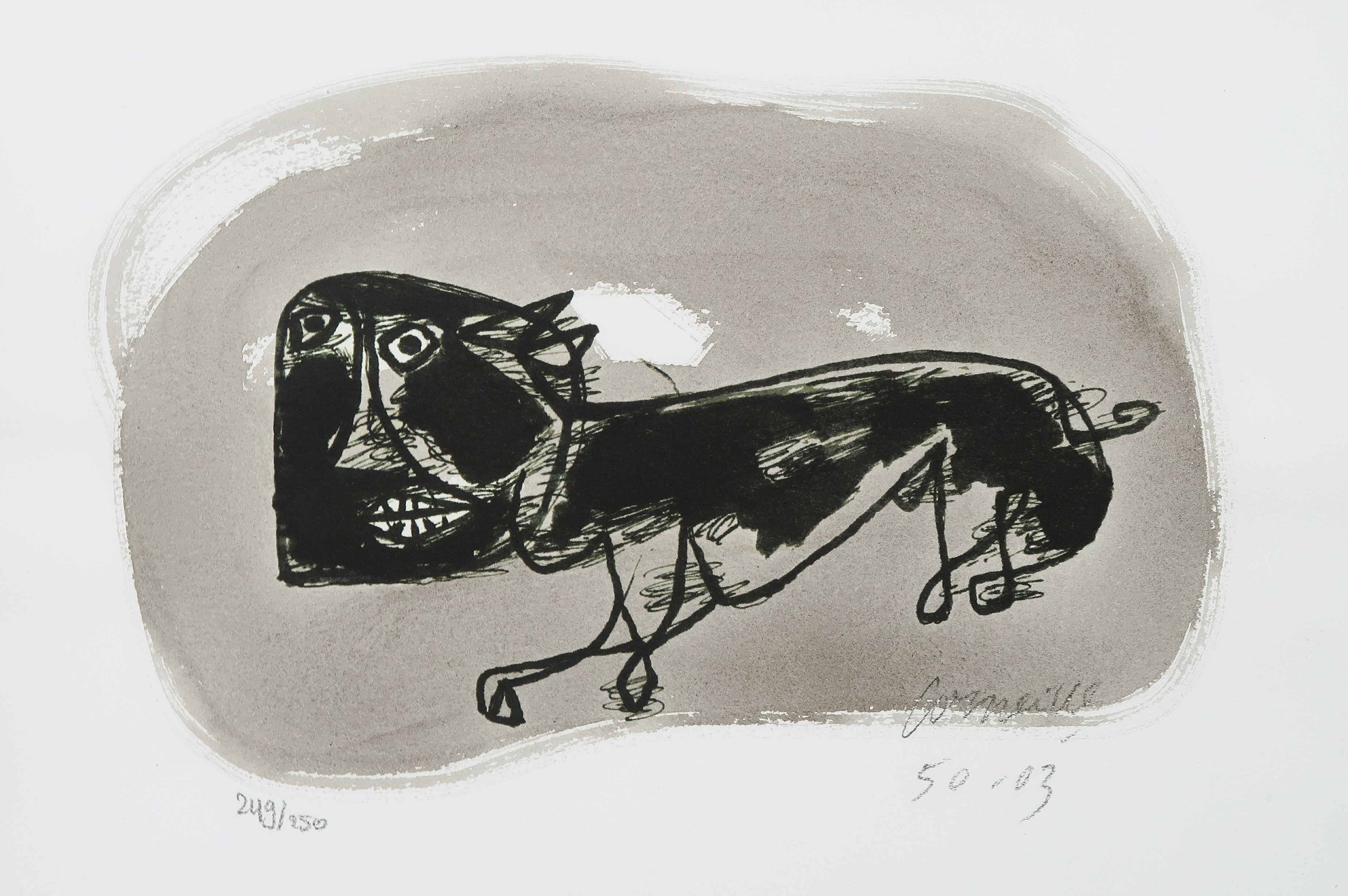 Corneille - Zeefdruk en aquarel, Cobra kopen? Bied vanaf 100!