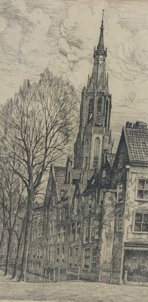 Niet of onleesbaar gesigneerd - C2203 - Delft, Voldersgracht kopen? Bied vanaf 10!