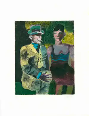 Franco Gentilini - Luisa en Hippolito in de tram - Lithografie -oplage 150 verkocht voor € 65!