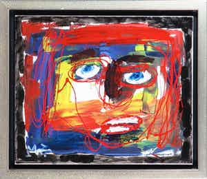 Martin van Wordragen - Olieverf op doek, Kop van een aanstoker - Ingelijst verkocht voor € 1!