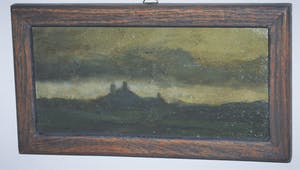 Jan de Boer - Boerderijen in de avond (Zaanstreek) - olieverf kopen? Bied vanaf 45!