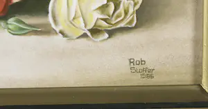 Rob Stoffer - Olieverf op paneel, Stilleven met rozen - Ingelijst kopen? Bied vanaf 60!