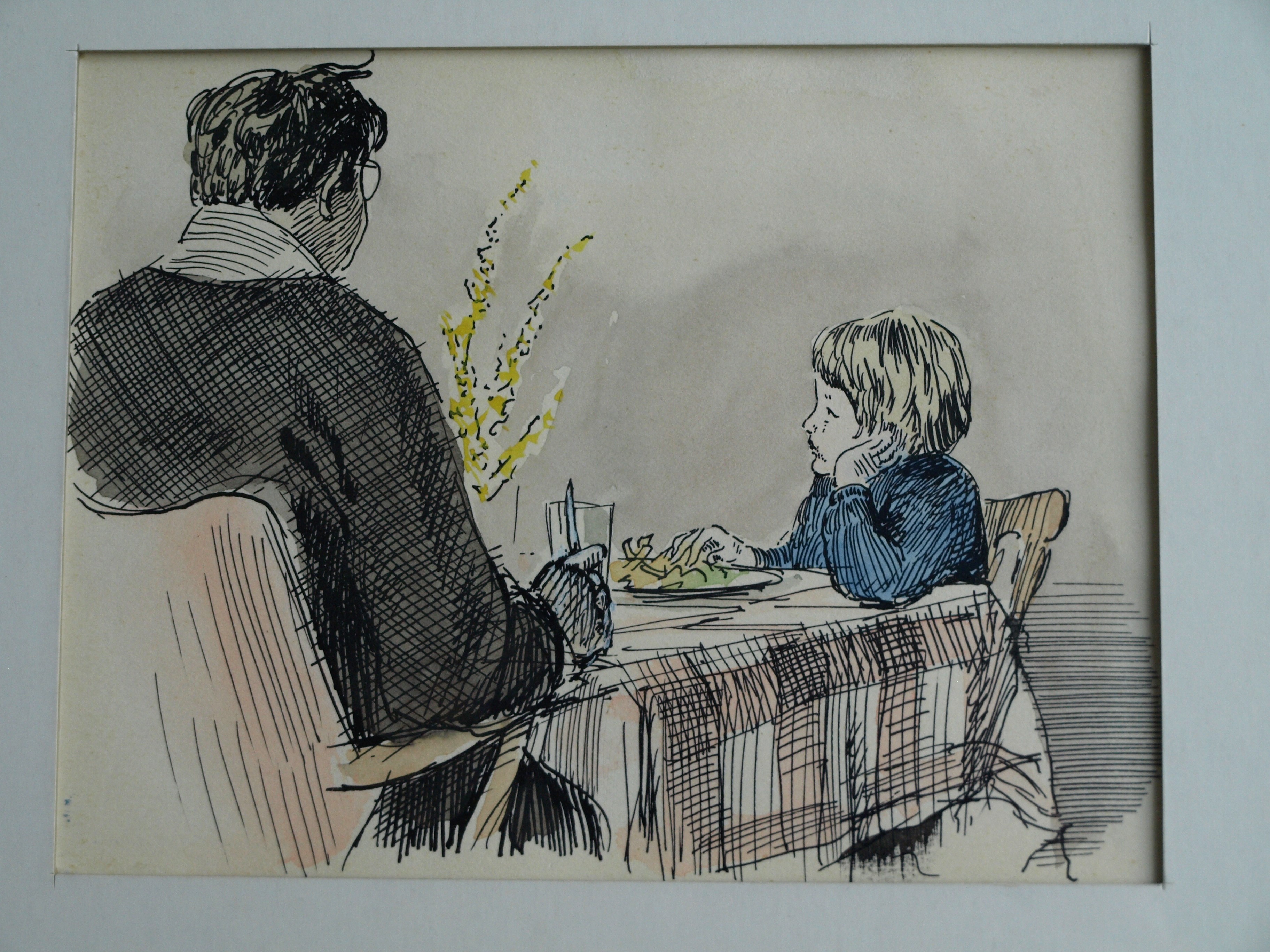 Rupert van der Linden - 4x Aquarel en pentekening , Mensen 9 – gesigneerd & ingelijst - 1979 kopen? Bied vanaf 50!