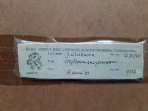 Hans Olsthoorn - Aquarel, Olijfboom en Cypressen. kopen? Bied vanaf 40!