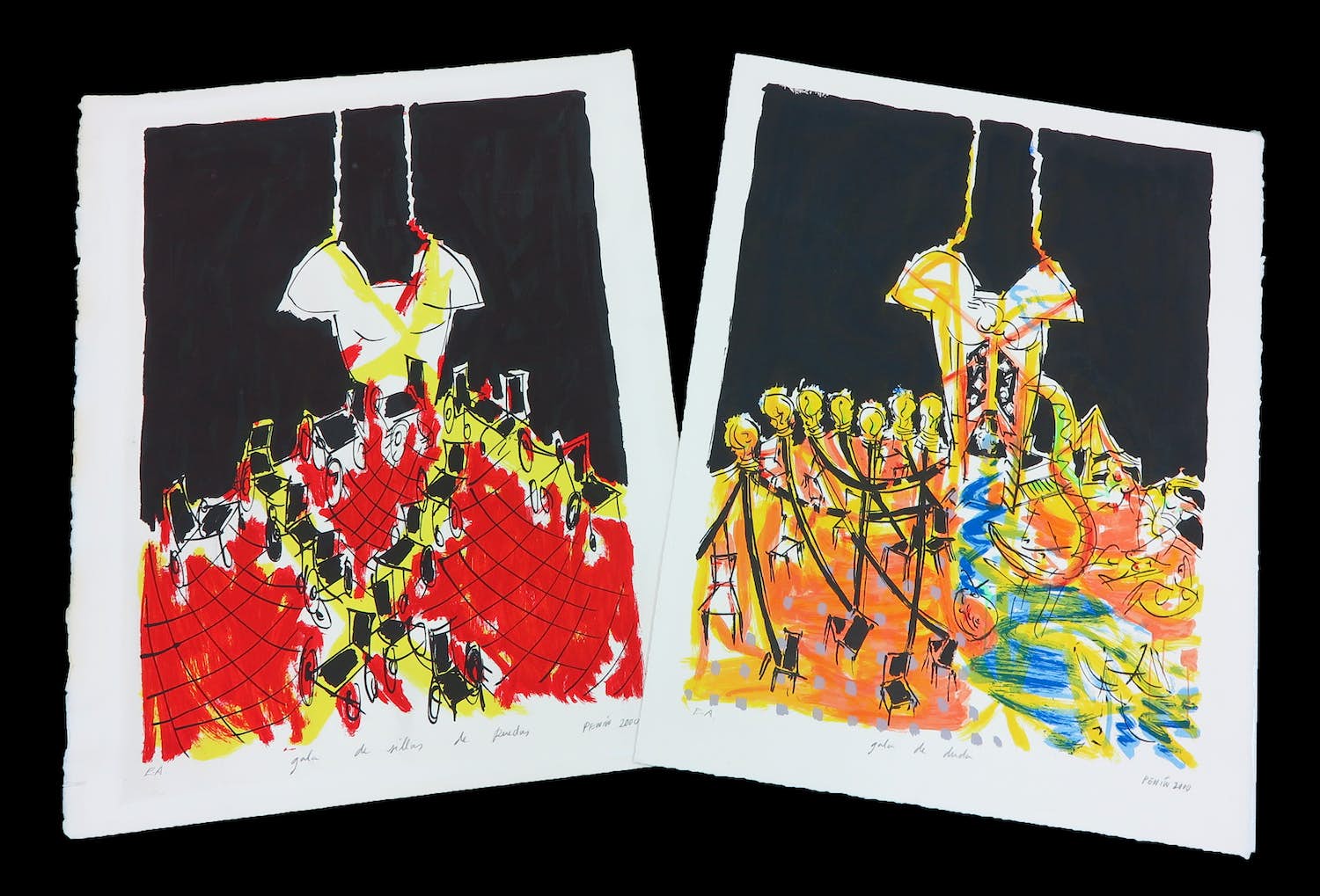 Luis Penin - Lot van twee zeefdrukken verkocht voor € 50!