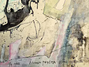 Hannes Postma - Grote in 1962 gemaakte gemengde techniek "grand Spectacle" gesigneerd kopen? Bied vanaf 76!