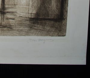 Han van Meegeren - Kerkscene met mooie lichtinval - Ets - Handgesigneerd en Ingelijst kopen? Bied vanaf 100!