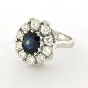 18k witgouden ring bezet met saffier en briljant geslepen diamanten tot. 0.65ct kaufen? Bieten Sie von 800!