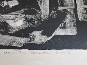 Wim Beuning - TWEE (2) Grote E.A. Litho's "stad met gordijnen & flessen" - zeer kleine oplage kopen? Bied vanaf 26!