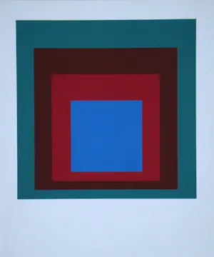 Josef Albers - Homage to the Square - Protected Blue - Zeefdruk in 4 kleuren - 1971 kopen? Bied vanaf 120!