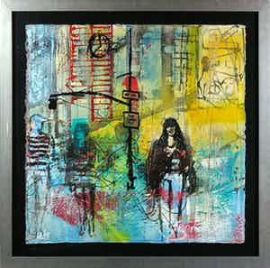 Peter Meijer - Zeefdruk op geschept papier, No Turns - Ingelijst verkocht voor € 50!