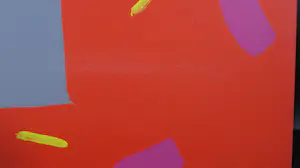 Hugo van Valkenburg - Acryl op doek, Het grijs van kleur (oranje) (Groot) kopen? Bied vanaf 1!