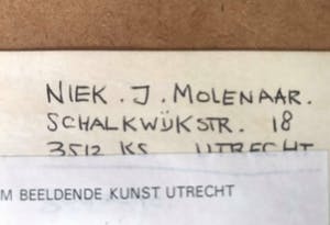 Niek Molenaar - Storm 1984 - gouache (ingelijst) + boek Op zoek naar de grot kopen? Bied vanaf 110!