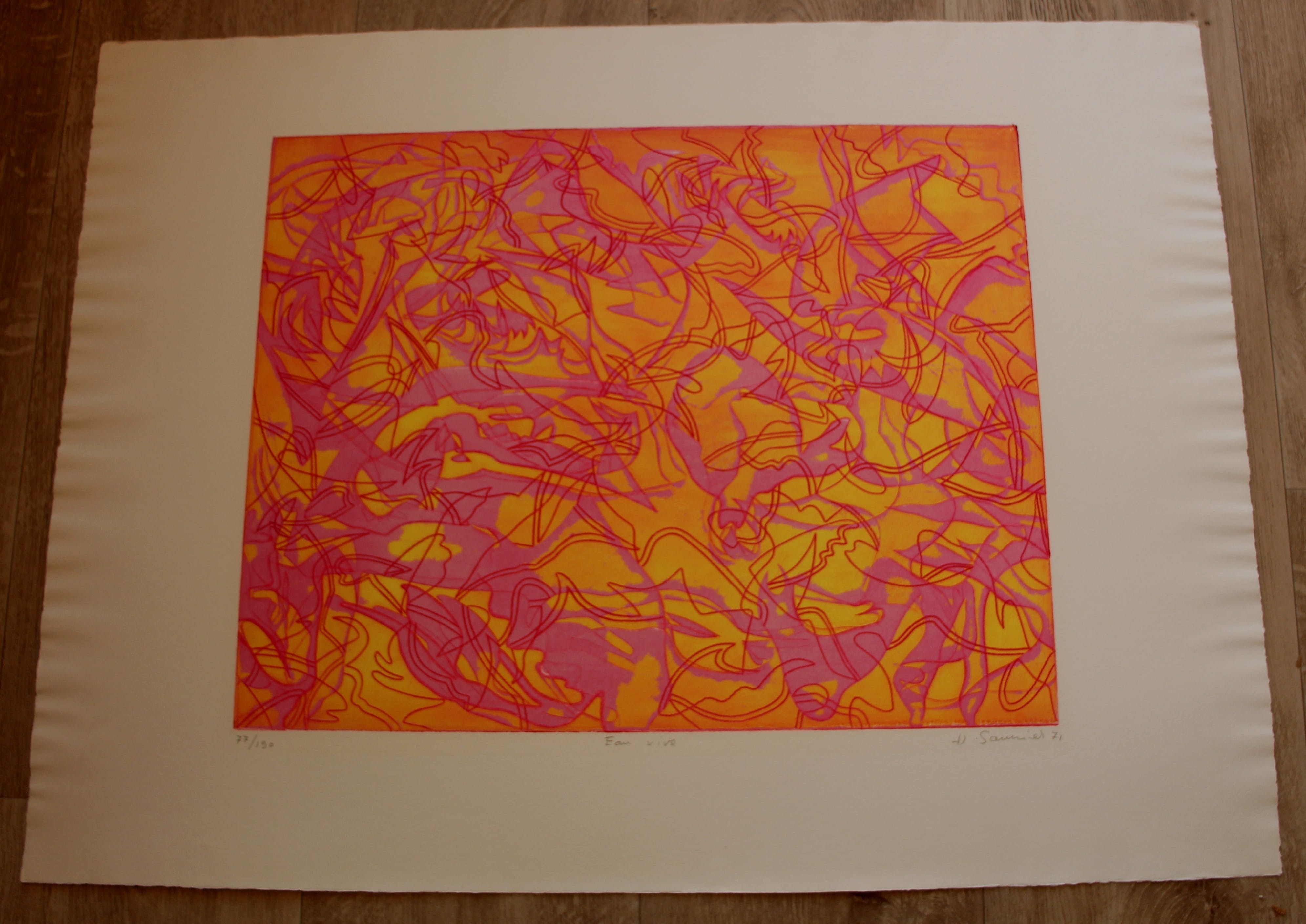 AcheterHector Saunier - kleurenlitho, titel "eau vive" - 1971? Enchérissez de 50!