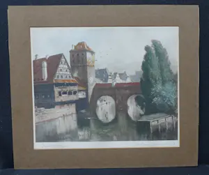 Bruno Bielefeld - Henkersteg (Beulbrug) in Neurenberg - gesigneerd kopen? Bied vanaf 35!