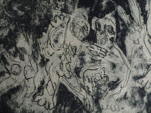 Thom Gerrard - Ingelijste ets , Kleine nachtmerrie – 1962 – nr. 1 van oplage van 3 ex. kopen? Bied vanaf 1!