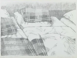 Marian Schutte - Litho, Bedden - Ingelijst kopen? Bied vanaf 1!