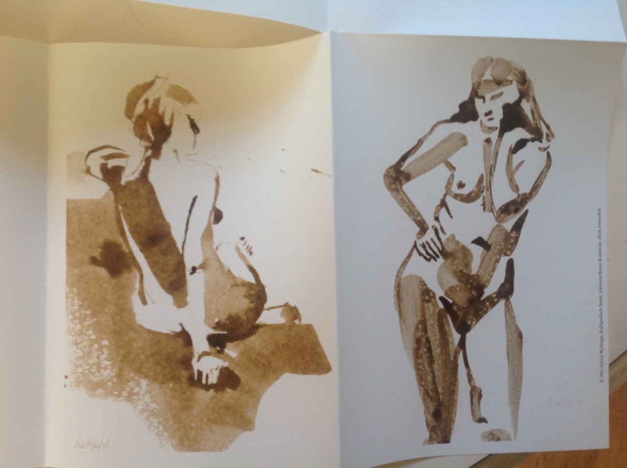 Niet of onleesbaar gesigneerd - Sylvia Wybenga - Kalligrafisch Naakt - 32 portretten kopen? Bied vanaf 1!