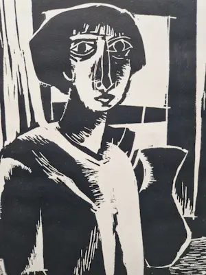 Henk Evertzen - Originele handdruk op papier houtsnede "vrouw bij het venster" gesigneerd kopen? Bied vanaf 1!