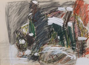 Toon de Haas - Gemengde techniek op papier, Zonder titel - Ingelijst kopen? Bied vanaf 1!