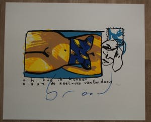 Herman Brood - Zeefdruk: Oh hoe ik hunker naar de zeelucht van uw doos.. kopen? Bied vanaf 225!