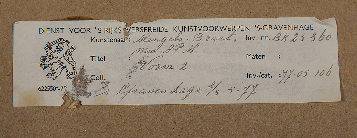 Pauline Braat - Vorm 2 - Ets op papier - gesigneerd r.o. - oplage niet zichtbaar - BKR Den Haag kopen? Bied vanaf 10!