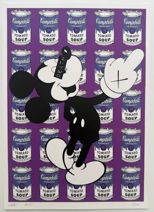 Death NYC - handgesigneerde zeefdruk | 'Mickey Mouse Campbell's Tomato Soup' | 2015 kopen? Bied vanaf 75!