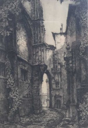 Niet of onleesbaar gesigneerd - C4000-4 - Stadsgezicht kopen? Bied vanaf 1!