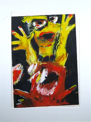 Charlotte Molenkamp - Zeefdruk, Dansend land - Ingelijst (Groot) kopen? Bied vanaf 1!