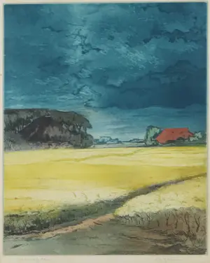 Abe Gerlsma - Kleurenets, Landschap - Ingelijst kopen? Bied vanaf 40!