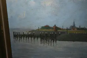 Elbert Hooijberg - Havengezicht (mogelijk Texel) - olieverf op doek kopen? Bied vanaf 125!
