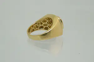 17 - Vintage 18krt geelgouden heren carré of cluster ring met 0.75ct diamant kopen? Bied vanaf 750!