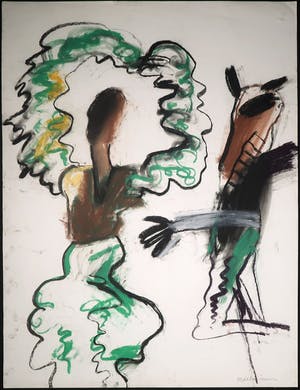 Anton Martineau - Krijttekening, Danseres danst van haar schaduw weg (Groot) kopen? Bied vanaf 70!