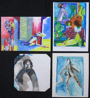 Joe Wols - Lot van vier tekeningen, Figuren kopen? Bied vanaf 1!