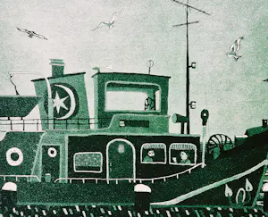 Laetitia de Haas - Gelimiteerde oplage (150) "Sleepboot" - kleuren ets - potlood gesigneerd kopen? Bied vanaf 35!