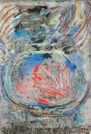 Hans Innemee - Gemengde techniek op papier, Abstracte compositie - Ingelijst (Groot) kopen? Bied vanaf 1!