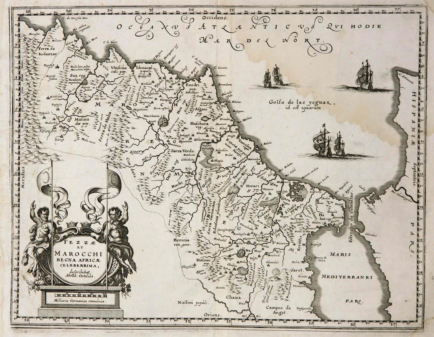 Abraham Ortelius - Kopergravure, Fezzae et Marocchi regna Africae celeberrima kopen? Bied vanaf 20!