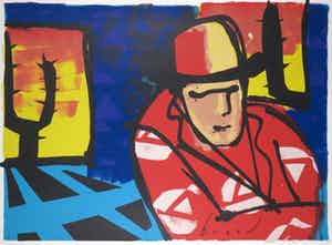 Herman Brood - Zeefdruk, Texas (Groot) verkocht voor € 250!