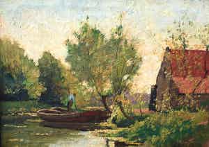 Adriaan Keus - C4722-1 - Boerenpraam op de vaart verkocht voor € 75!