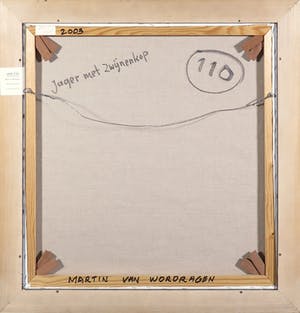 Martin van Wordragen - Olieverf op doek, Jager met zwijnenkop - Ingelijst kopen? Bied vanaf 200!