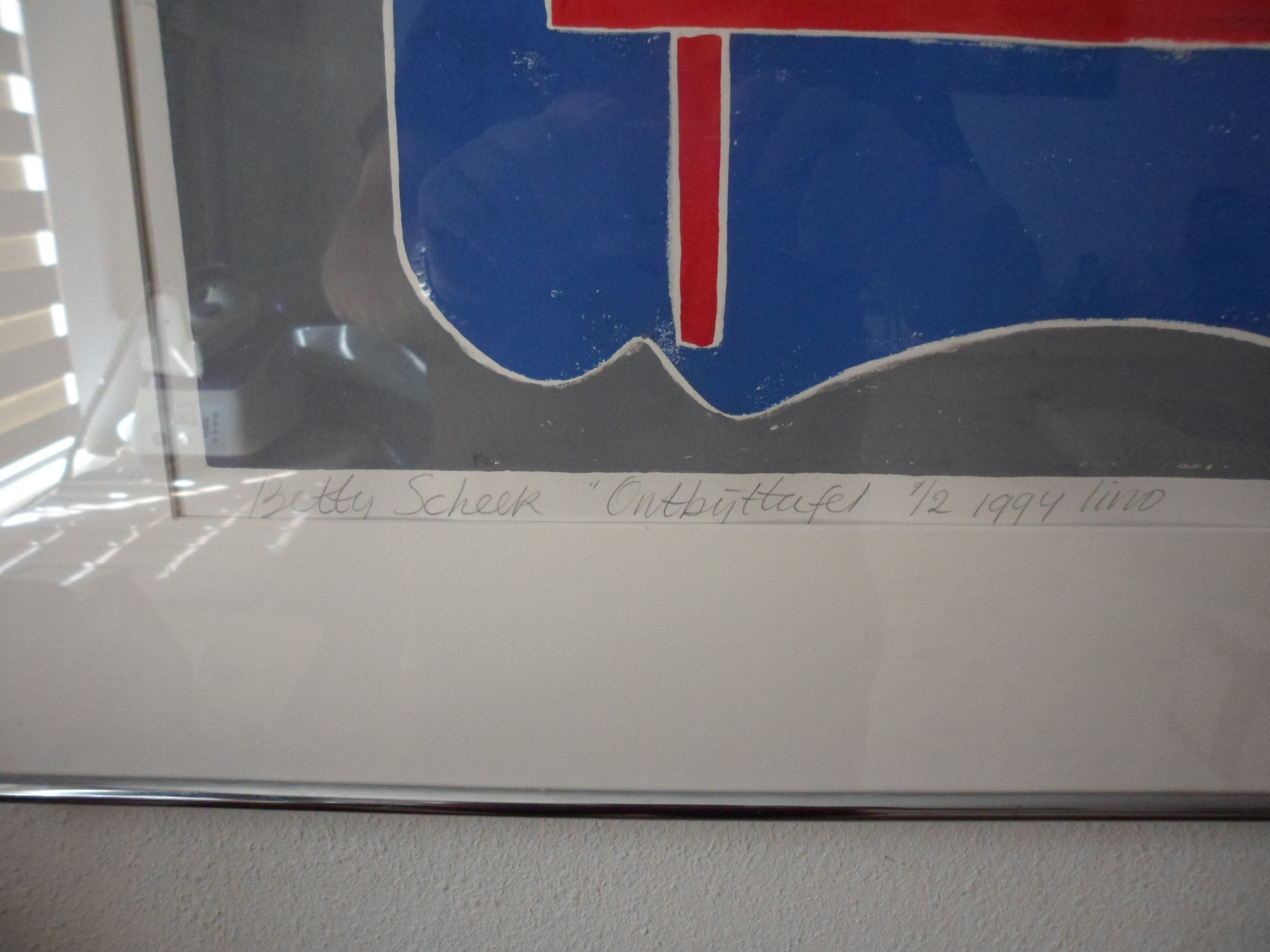 Betty Scheer - Ingelijste hoogdruk uit oplage van twee, titel," Ontbijttafel". kopen? Bied vanaf 30!