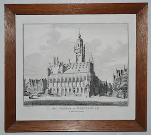 Jan Caspar Philips - Het stadhuis te Middelburg - gravure uit 1746 - kaufen? Bieten Sie von 1!